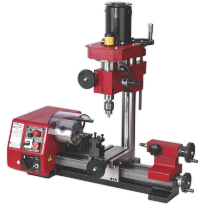 Mini Drehmaschine & Bohrmaschine - Bankmontage - variable Drehzahl - 2x 150W Motoren