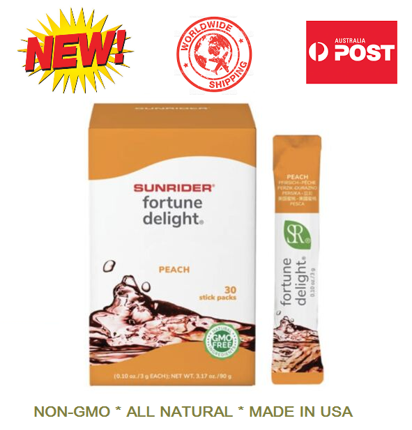 SUNRIDER FORTUNE DELIGHT PEACH Flavor Concentrated Herbal Tea 30 x 3g Stick Pack