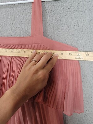Asos Pleated Chiffon Dress Size 10 Blush Pink Ruffled Sleeveless party dress  | eBay