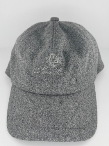 Loro Piana Navy Grey Cashmere Storm System Men's Baseball Cap One Size