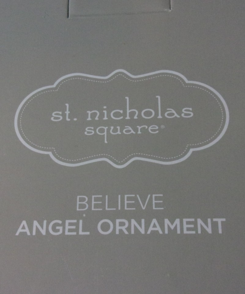 4.75" tall St Nicholas Square BELIEVE metal wing Angel Christmas