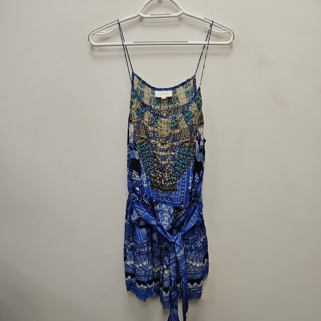 Camilla Franks In A World Between Wrap Shoestring Silk Playsuit