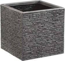 Strata Grey Brick Stone Looking Plastic Planter - 32cm or 38 cm or Trough