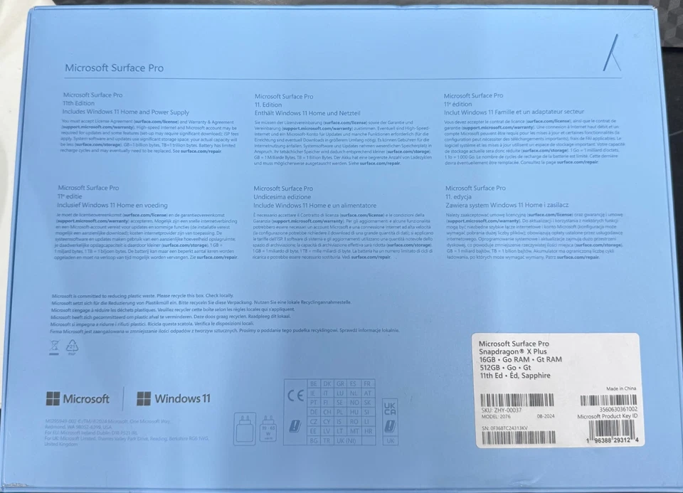 Microsoft Surface Pro (11th Edition) Snapdragon X Plus 512gb 16gb RAM Win 11 - Image 3 of 3