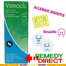 VIBROCIL Nasal Congestion Drops 15ml Rhinitis, Sinusitis, Allergy, GSK