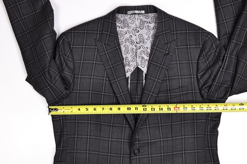 Blazer Scabal Inglés Pico Cuadros Ventana Forrado Cachemira Talla 43 (44" Pecho) - Imagen 9 de 13