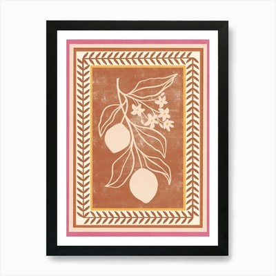 Zitronen auf einem Ast 02 Kunstdruck gerahmt Wandbild Poster Leinwanddruck Bild