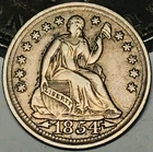 1854 Seated Liberty Half Dime 5C Arrows Ungraded 90% Silver US Coin CC29851