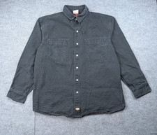 Dickies Flannel Lined Denim Jacket Mens XL Black Shacket Work Wear Utility VTG