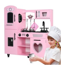TaoHFE Play Kitchen, Pink Kids Kitchen Set for Girls Regular Style