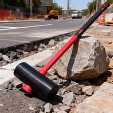 Heavy Duty 6kg Rubber Paving Maul Fibreglass Slab Hammer Kerb Flagstone Mallet