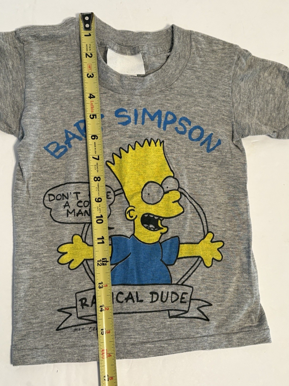 Vintage Early Bart Simpson Radical Dude Single Stitch T Shirt The Simpsons YS image 8