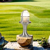 AußEnlampe Wegeleuchte Klein 25 Cm E27 IP54 Messing Glas Maritim Sockelleuchte