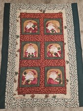 Quilted Christmas Santa St. Nick Wall Hanging Throw Handmade 50 X 39