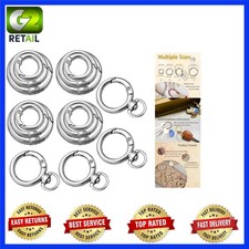 Elegant Silver Round Carabiner Clips - Quick Release Key Ring Set of 16