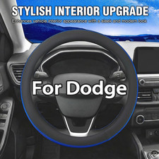 Blue Large Steering Wheel Cover Leather For Dodge Grand Caravan Nitro 15.5-16