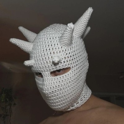 Handmade Crochet Dragon Mask   Spiked Balaclava, Cosplay Hood