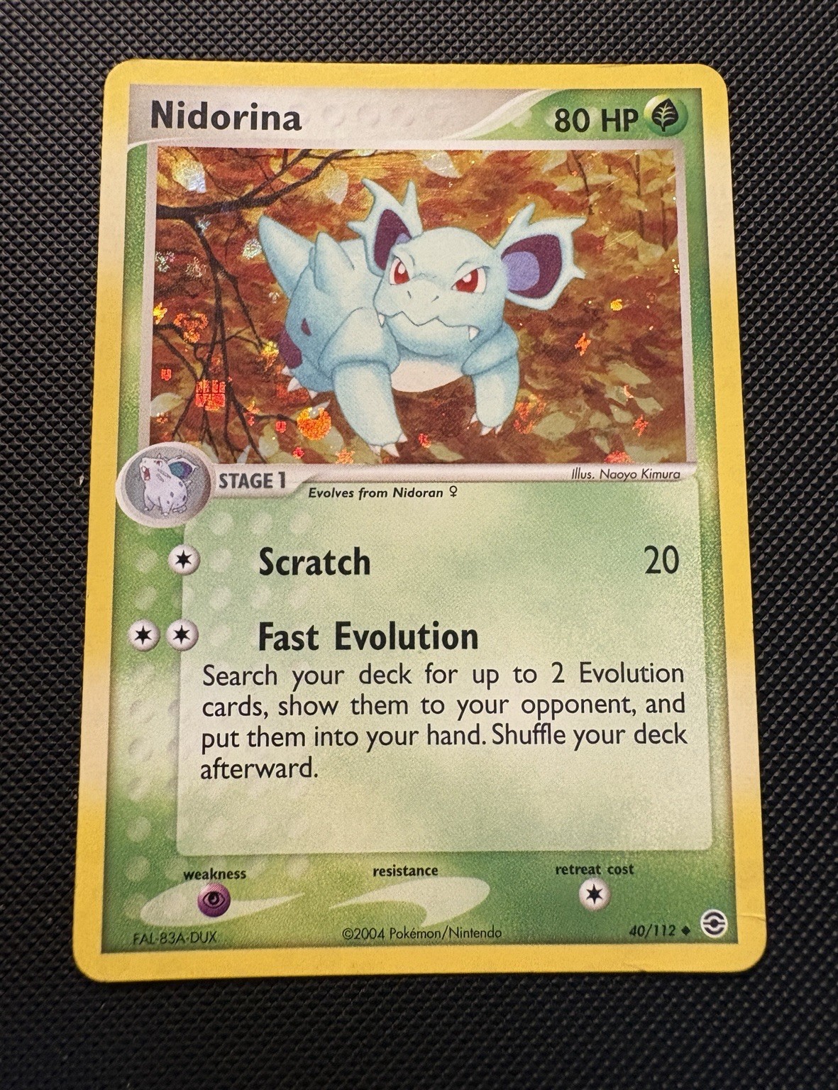 Pokémon TCG Nidorina 40/112 Reverse Holo EX FireRed & LeafGreen EN 80 HP