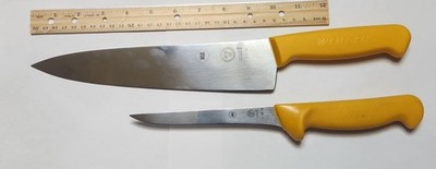 Lot Of 2 Wenger Victorinox Swibo 10'' Chef And  6'' Boning Knife  Switzerland NSF