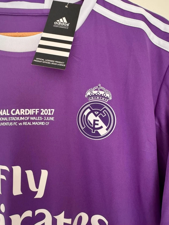 Camiseta Real Madrid 2017 Final Cardiff Champions League Camiseta Retro UCL Ronaldo Foto 3 de 4