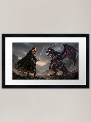 Facing a dragon Gerahmter Kunstdruck Gerahmtes Wandbild Poster Leinwanddruck Bild