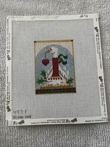 Melissa Shirley Goose Design HP Needlepoint Canvas 18 C “ Six Geese A Laying”