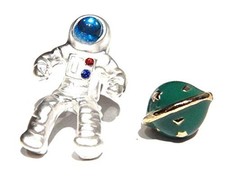 Astronaut  Planet Asymmetrical Outer Space Stud Post Earrings science NASA Astr