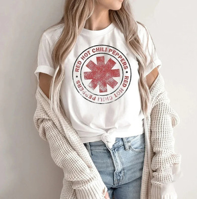 Red Hot Chili Peppers Distressed Asterisk Logo Music Fan T-Shirt