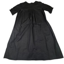 Bagutta Dress Women's Size 38 Black Cotton Soft Poplin V Neck Pockets Casual