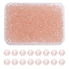 1000pcs 4mm Bicone Glass Crystal Beads, Faceted Beads with Box Water Red