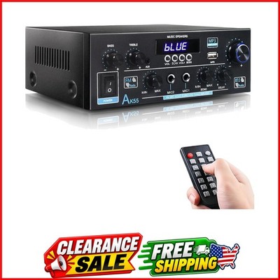 AK55 Stereo Amplifier Home Audio, Bluetooth 5.0 Max 600W Power Stereo Receive...