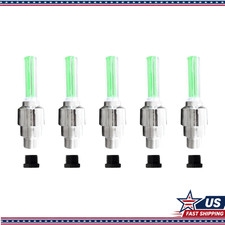 Universal Waterproof Led Flash Tyre Wheel Lights 5 Pcs Valve Cap Licolor Green