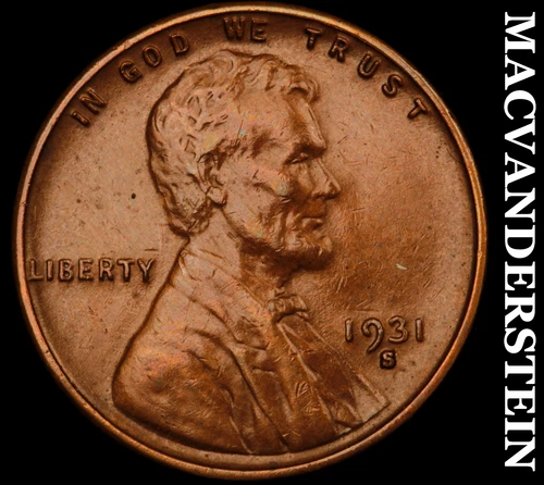 1931-S Lincoln Wheat Cent- Key Date- Extra Fine No Reserve #J3835