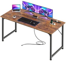55 X 20 Inch Office Computer Desk with Power Outlets and USB-C Port, Larger a...