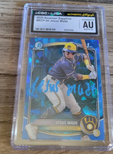 Jesus Made Signed 2025 1st Bowman Baseball Card #BCP50 CGC JSA Brewers Fullname