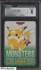 1996 Vintage Pokemon Bandai Carddass Part 1 Green Card #025 Pikachu CGC 8