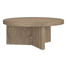Henn&Hart 36" Antiqued Gray Oak MDF/PVC Coffee Table