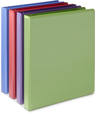 Amazon Basics Economy 3 Ring Binder, 1/2 Inch D-Ring, Easy Lock and Release, Hol