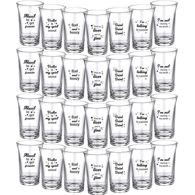 28 Pcs Funny Shot Glasses for Adult Acrylic Party Shot Glasses 1.2 Ounce Mini...