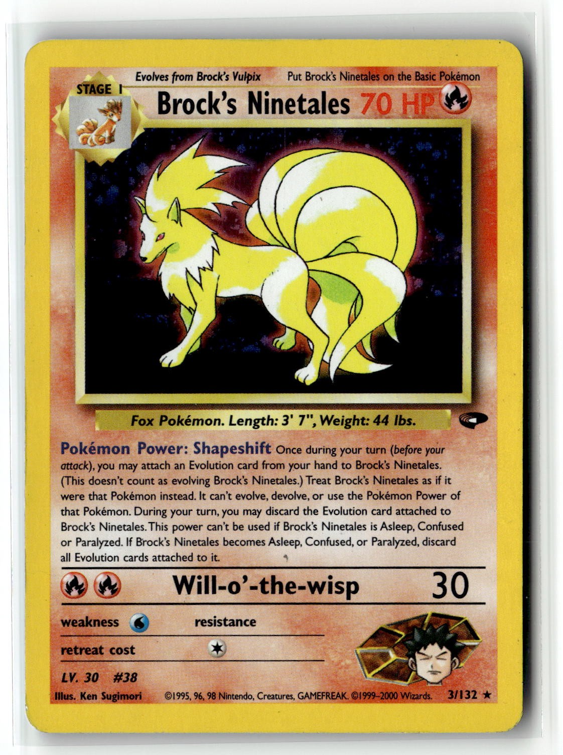Brock's Ninetales [G2 - 003/132] Holo Rare Gym Challenge EN MP