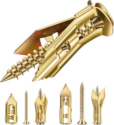 70 Pcs Self Drilling Drywall Anchors with Screws Kit, 2 Sizes Heavy Duty Metal E
