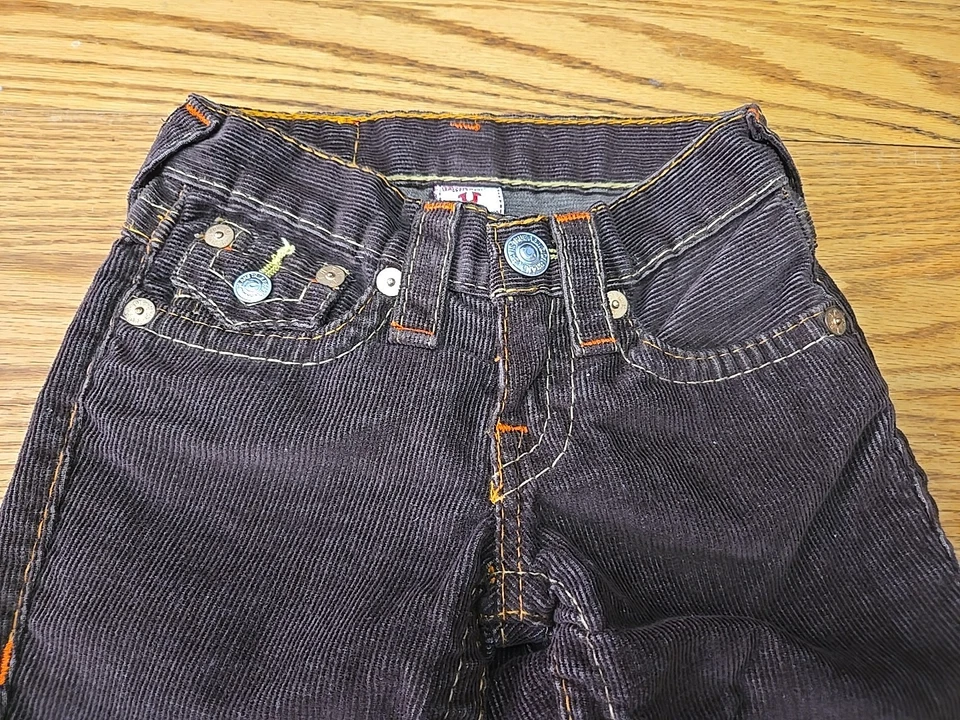 Pantalones acampanados True Religion Joey pana niñas talla 6 marrón campana parte inferior occidental Foto 3 de 4