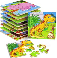 Puzzles for Kids Ages 3-5, 9 Pack Wooden Jigsaw Toddlers Ages...
