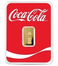 Pure Gold Coca Cola Bottle And Logo Limited Edition Gold Bar In Coke Assay