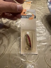 Vintage Acme Tackle Kastmaster Chrome  1/4 oz SW 10 Gold Neon Red  NOS