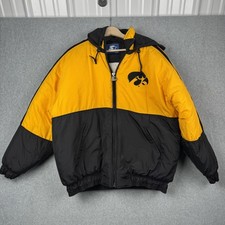 Vintage Iowa Hawkeyes Jacket Mens L Black Gold NCAA Football Starter 90s Coat