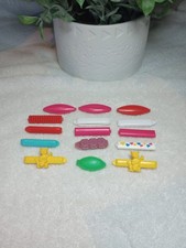 Vintage Lot Childs Barrette Hair Clip 70s Goody Plastic Bows Kitty Cat Dollcore