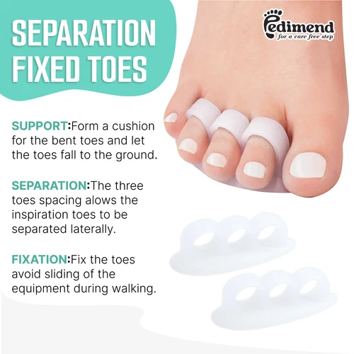Pedimend™ Silicone Gel Triple Loop Toe Straightener for Hammer Toes, Curled Toes
