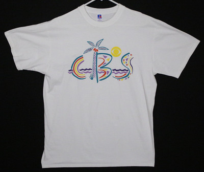Vintage 90s Y2K 00s T-Shirt CBS Television Station TV Promo Made in USA Mens XL