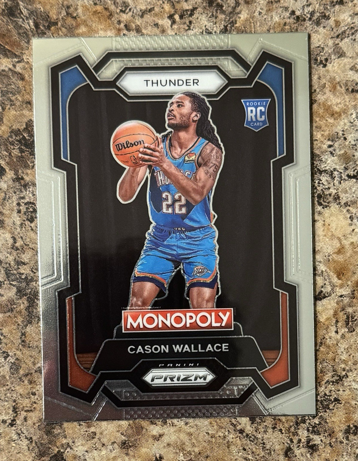 2023-24 Panini Prizm Monopoly CASON WALLACE  Silver PRIZM Rookie RC #63 Thunder